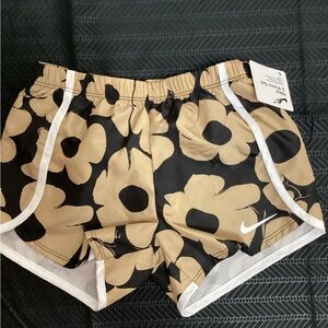 Nike Black and Tan Floral Kids Shorts